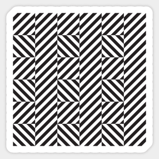 Op art pattern, black and white diagonal lines Sticker